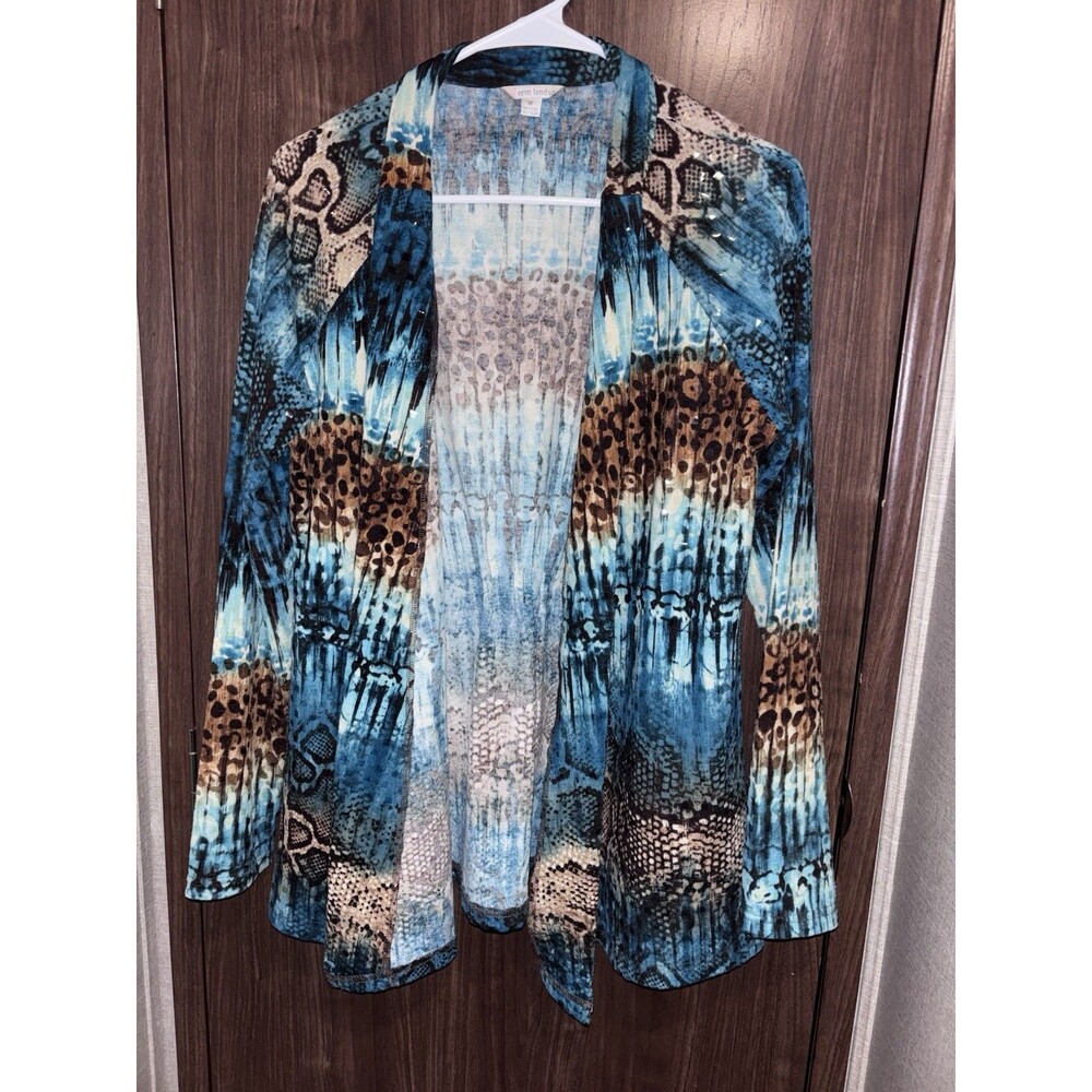 Erin London Multicolored Open Sparkling Jacket Cardigan Size M